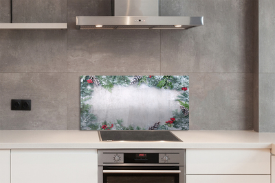 Szklany Panel Szyszki w Zimowym Śniegu