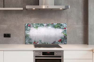 Szklany Panel Szyszki w Zimowym Śniegu