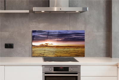 Panel szklany do Kuchni Chmury i Drzewa na Niebie