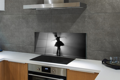 Panel szklany do Kuchni Portret Baletnicy na Szarym Tle