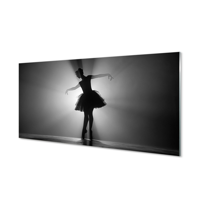 Szklany Panel Baletnica szare tło