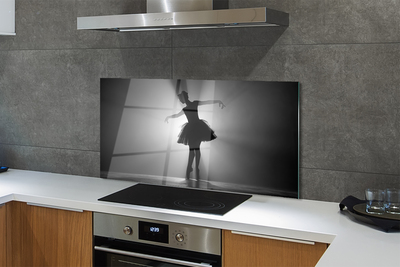 Panel szklany do Kuchni Portret Baletnicy na Szarym Tle