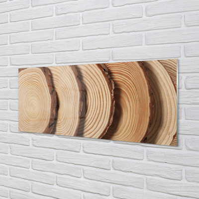 Szklany Panel Drewno słoje plastry