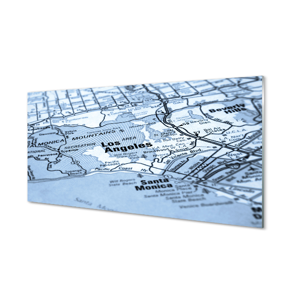 Szklany Panel Plan Miejskich Ulic