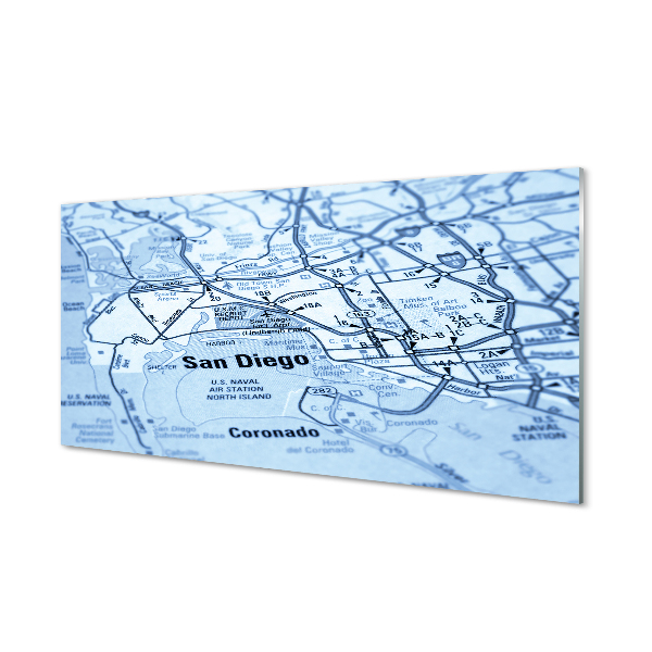 Szklany Panel Szczegółowa Mapa Metropolii