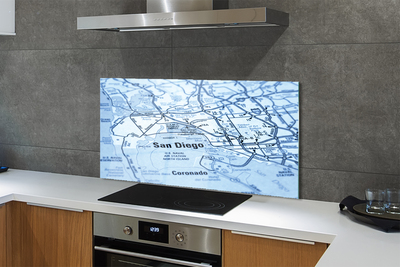 Szklany Panel Szczegółowa Mapa Metropolii