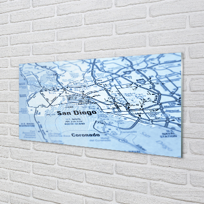 Szklany Panel Szczegółowa Mapa Metropolii