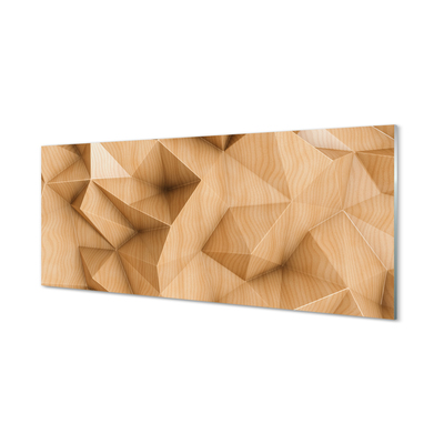 Szklany Panel Drewno bryły mozaika