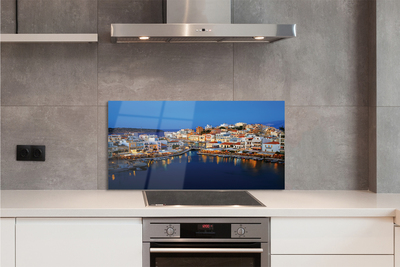 Panel szklany do Kuchni Nocne Wybrzeże w Grecji