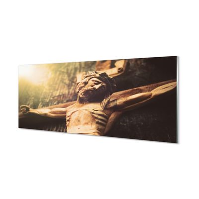 Szklany Panel Jezus z drewna