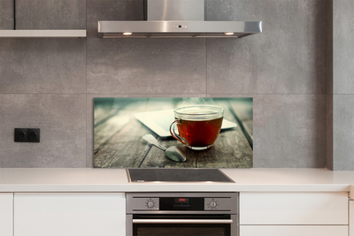 Szklany Panel Chwila z Ciepłą Herbatą