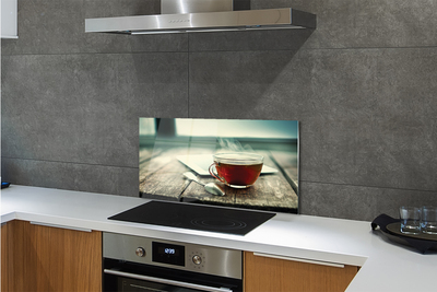 Szklany Panel Chwila z Ciepłą Herbatą