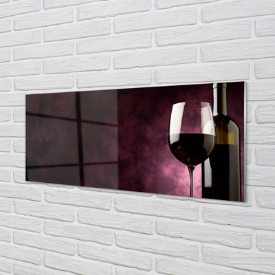 Szklany Panel Butelka i Kieliszek Wina