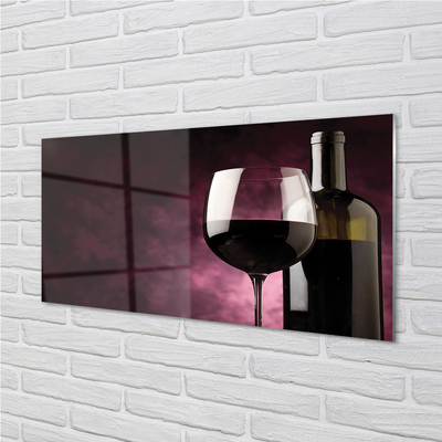 Szklany Panel Butelka i Kieliszek Wina