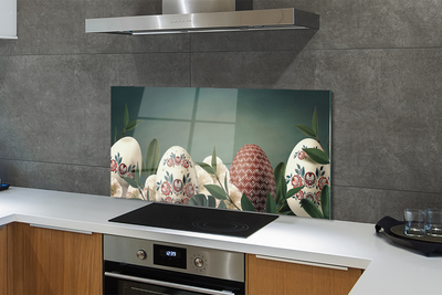 Szklany Panel Wielkanocne Liście i Kwiaty