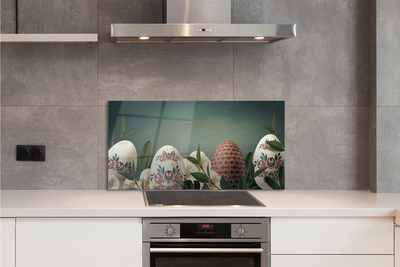 Szklany Panel Wielkanocne Liście i Kwiaty