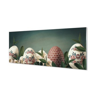 Szklany Panel Liście jajka kwiaty