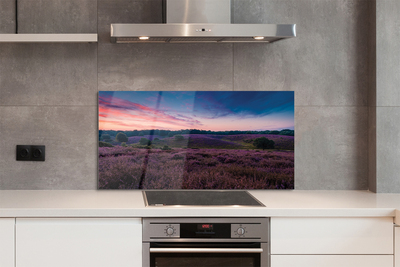 Panel Kuchenny Szklany Pejzaż z Wrzosami