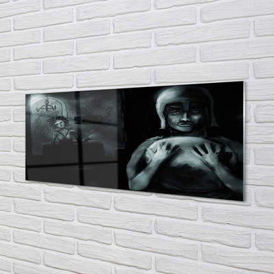 Panel szklany do Kuchni Mroczne Sylwetki