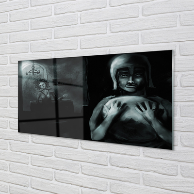 Panel szklany do Kuchni Mroczne Sylwetki