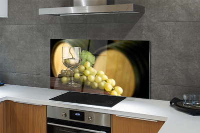 Szklany Panel Winiarska Tradycja: Beczki i Winogrona