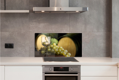 Szklany Panel Winiarska Tradycja: Beczki i Winogrona