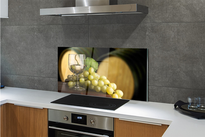 Szklany Panel Winiarska Tradycja: Beczki i Winogrona