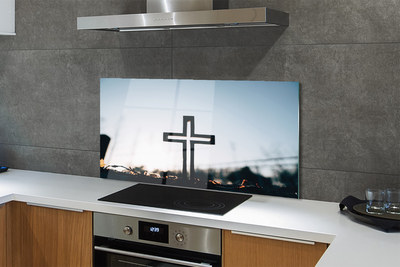 Szklany Panel Drewniany Krzyż