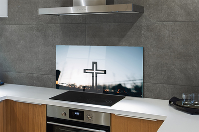 Szklany Panel Drewniany Krzyż