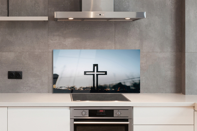 Szklany Panel Drewniany Krzyż