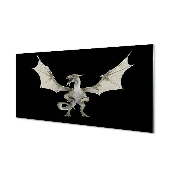 Panel Kuchenny Szklany Legendarny Biały Smok