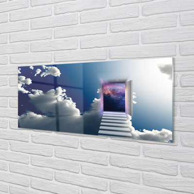 Panel Szklany Surrealistyczna Wizja: Oko i Schody