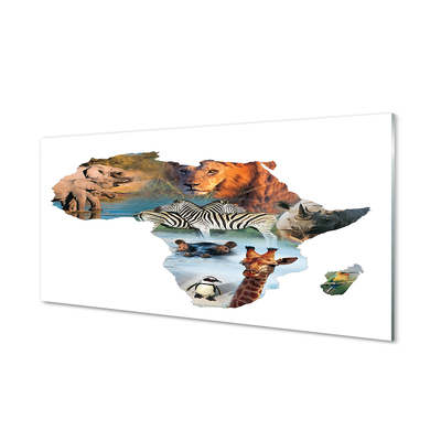 Panel szklany do Kuchni Dzika Fauna: Zebra, Żyrafa i Tygrys