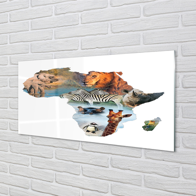 Panel szklany do Kuchni Dzika Fauna: Zebra, Żyrafa i Tygrys