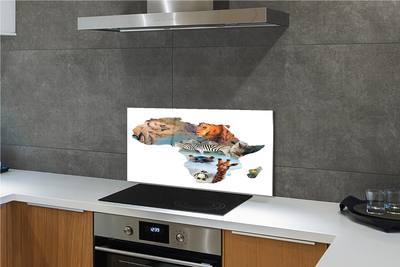 Panel szklany do Kuchni Dzika Fauna: Zebra, Żyrafa i Tygrys