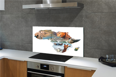 Panel szklany do Kuchni Dzika Fauna: Zebra, Żyrafa i Tygrys