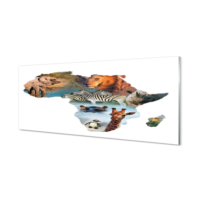 Panel szklany do Kuchni Dzika Fauna: Zebra, Żyrafa i Tygrys