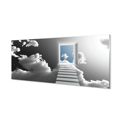 Panel Szklany Niebo schody drzwi