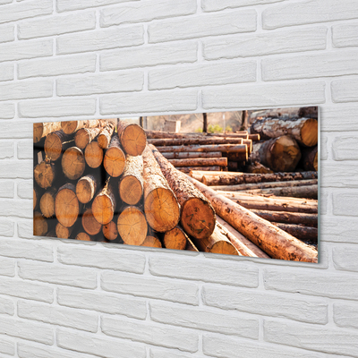 Szklany Panel Składowisko Drewnianych Bali