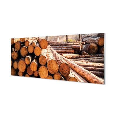 Szklany Panel Składowisko Drewnianych Bali