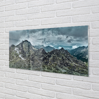 Panel szklany do Kuchni Surowe Skalne Szczyty
