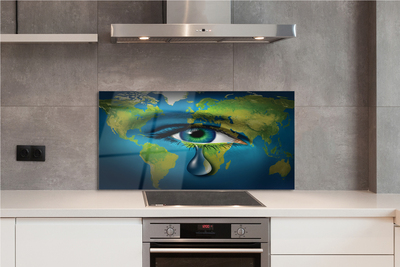 Szklany Panel Mapa Świata w Zapłakanym Oku