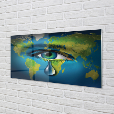 Szklany Panel Mapa oko łza