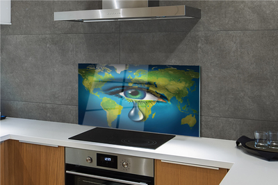 Szklany Panel Mapa Świata w Zapłakanym Oku