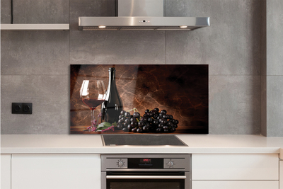 Szklany Panel Rubinowe Wino w Kieliszku