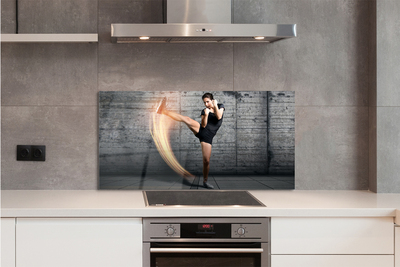 Szkło do Kuchni na Ścianę Kobieta Trenująca Fitness