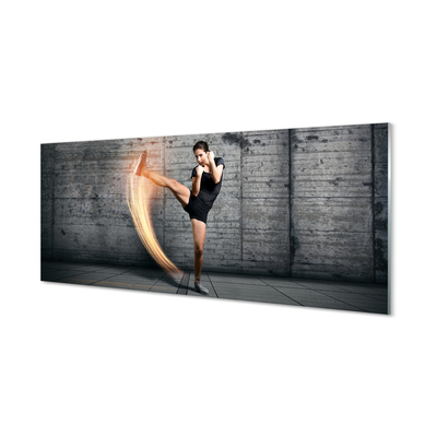 Szkło do Kuchni na Ścianę Kobieta Trenująca Fitness