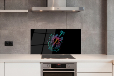 Panel szklany do Kuchni Kolorowa Melodia na Gitarze