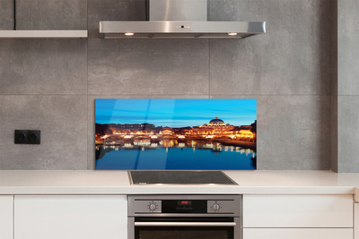 Panel Szklany Rzymskie Mosty o Zachodzie Słońca