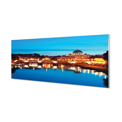 Panel Szklany Rzym Rzeka mosty zachód słońca